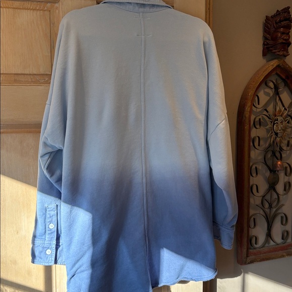 Aerie Offline Ombre Blue Casual Button Down Shirt Jacket Size XXL - Picture 7 of 11
